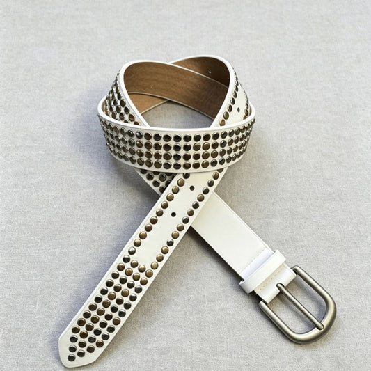 Black and white minimalist fashion belt from My Store, featuring a sleek two-tone design