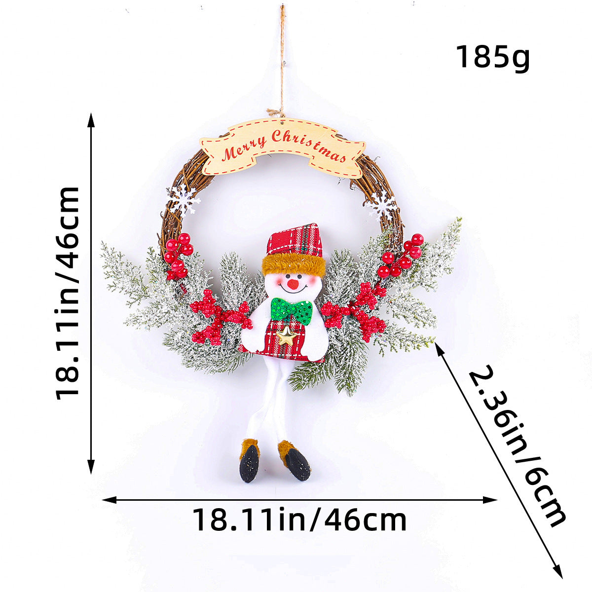 Christmas wreath decoration with festive greenery and ornaments by My Store
