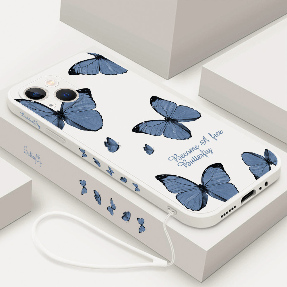 Butterfly phone case for iPhone 14 Pro Max, 11, 12, and 13 Pro Max in a colorful butterfly design