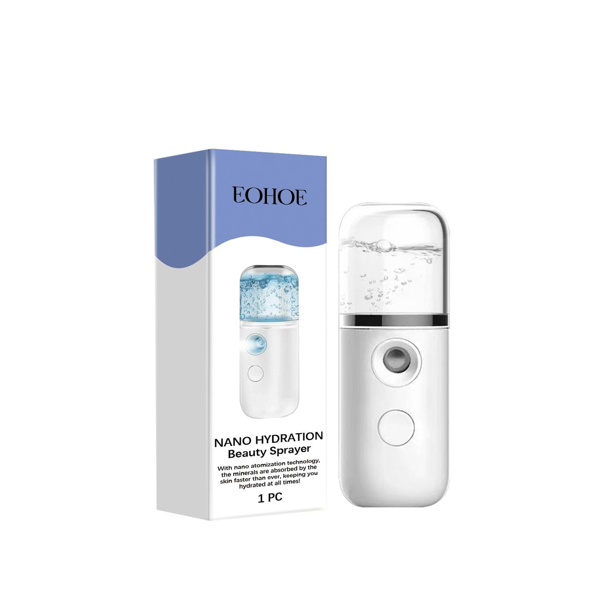 Nano hydration beauty sprayer handheld skincare mist device black and white