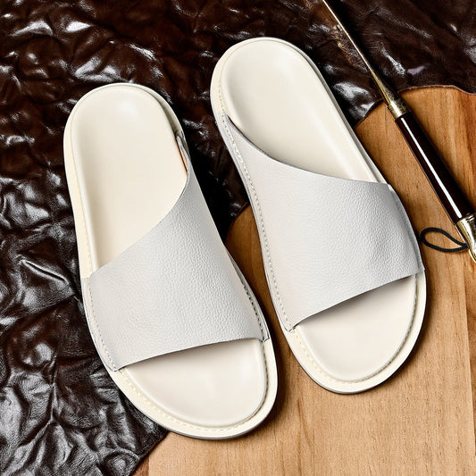 Men's outdoor casual beach slide sandals with non-slip sole, shown in a trendy design