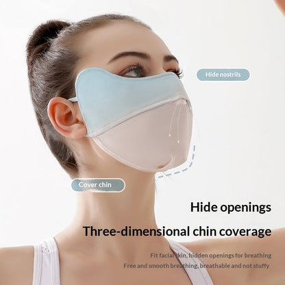 Women's ice silk sun-protective face mask by My Store, lightweight face covering shown flat