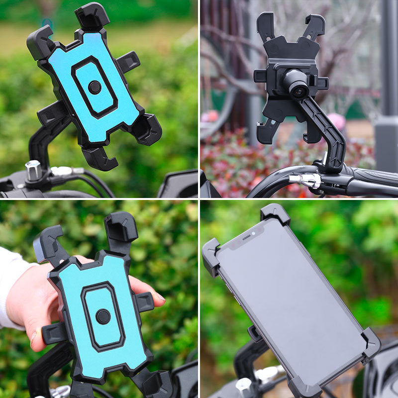 Electric vehicle shockproof phone holder riding accessory, black adjustable mount for handlebars