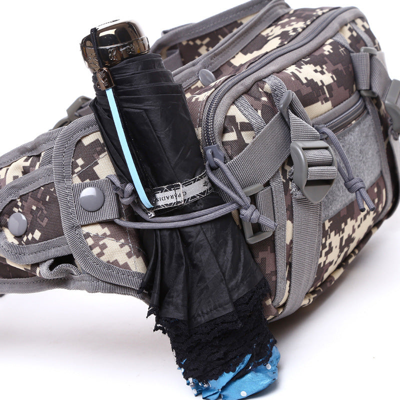 Waterproof Oxford cloth multi-functional outdoor waist bag in black by My Store