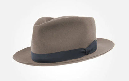Retro British wool felt top hat with contrast-color trim geschniegelt