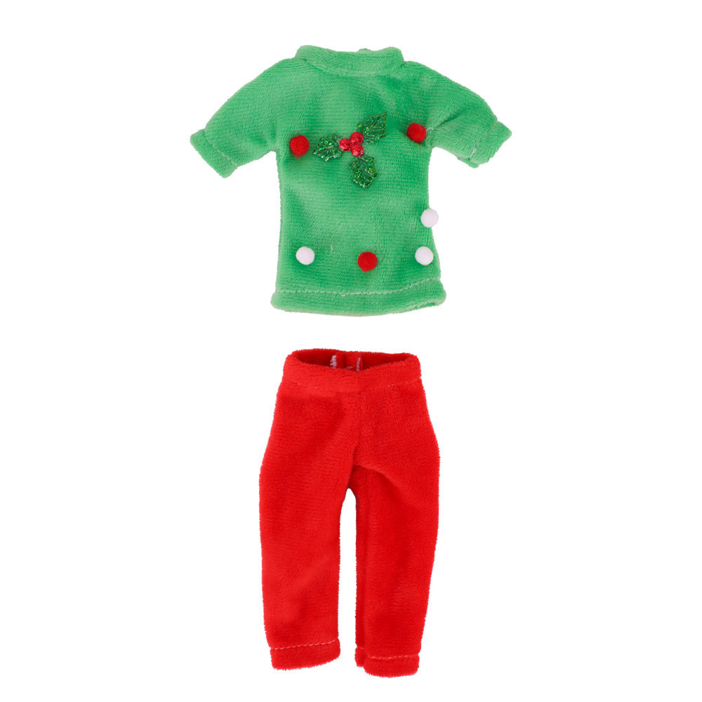 Christmas bookshelf doll's clothing accessories by My Store, miniature festive outfit pieces
