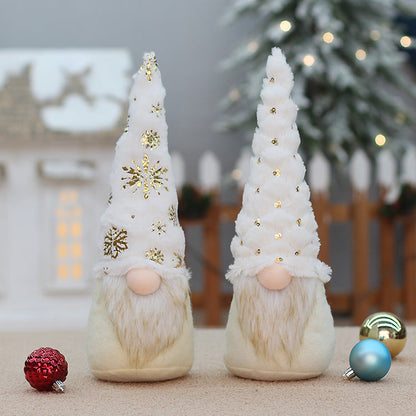 Faceless doll Christmas decorations in festive holiday attire, detailed seasonal ornaments for Christmas décor