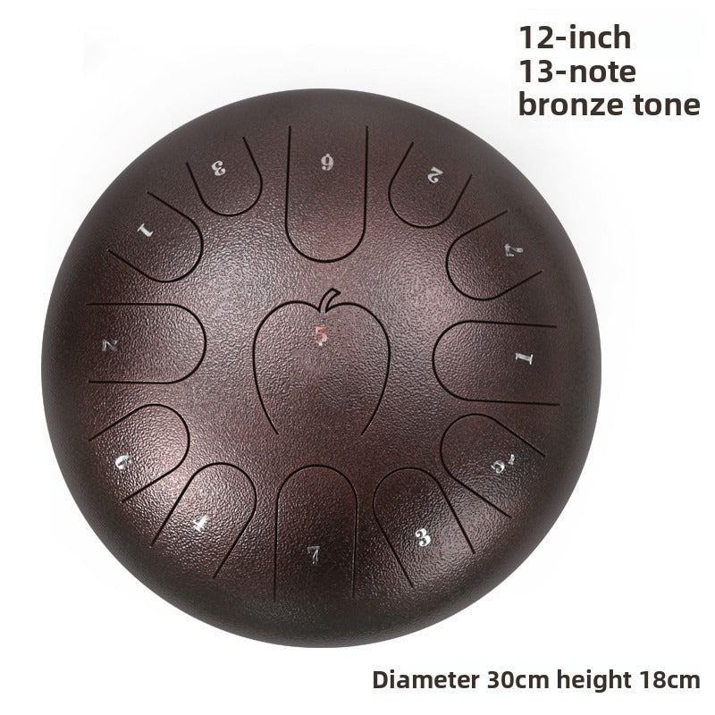 12-inch 13-note steel tongue drum in A minor Apple style by My Store