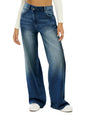 HDLYTE High-Waisted Crossover Jeans - Boyfriend Style with Stretch