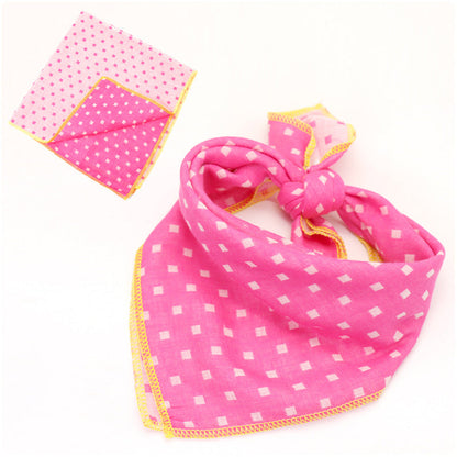 Plaid double-sided cotton pet scarf in a reversible pattern