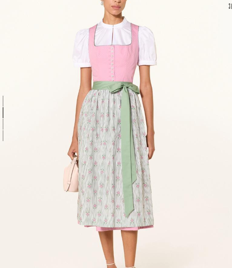 Lace-up bow long French-style workwear dress in an elegant silhouette