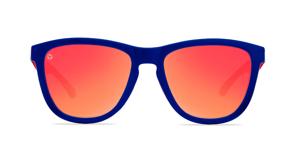 U.S. Soccer 2024 Knockaround sunglasses by Goal Five, stylish lifestyle eyewear with sporty design, front view of the sunglasses.