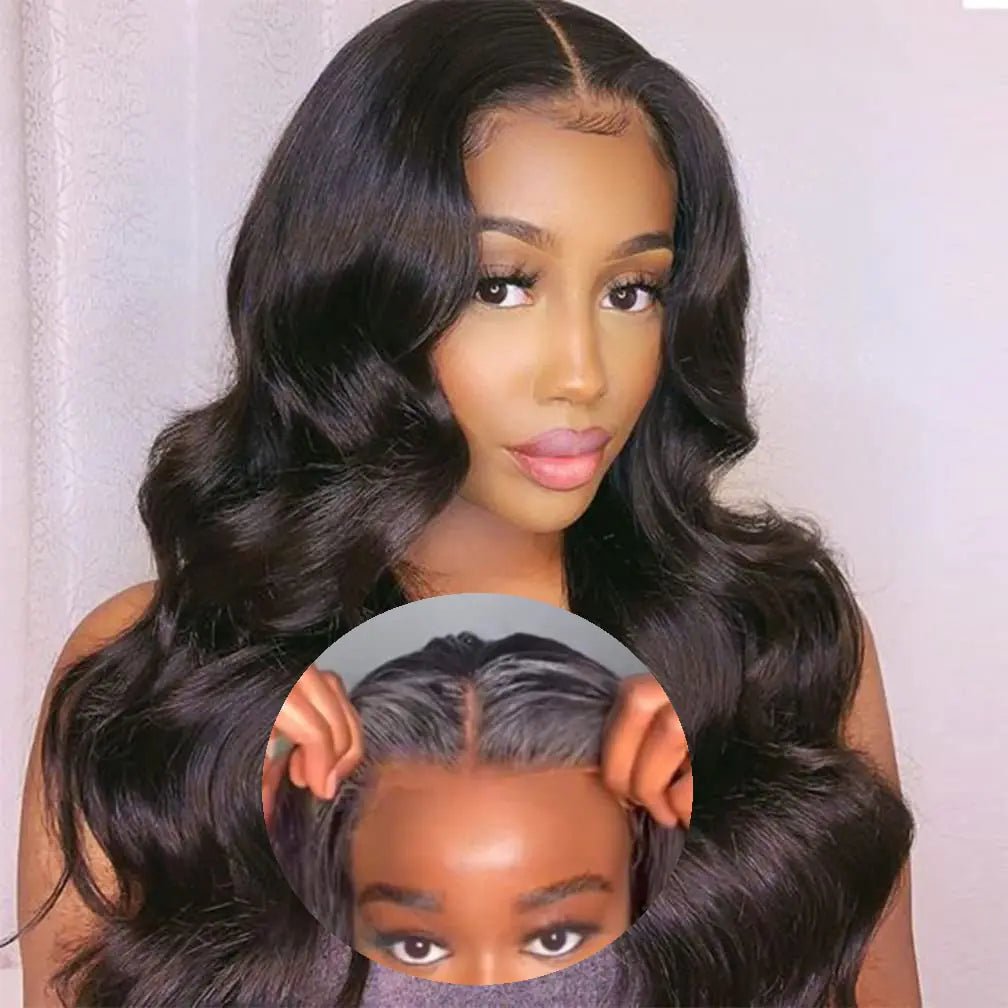Ahaisy Wear and Go Glueless Wigs for Black Women Human Hair Glueless wigs Pre Plucked Body Wave Lace Front Wigs Human Hair for Beginners Wigs Upgraded No Glue 4x4 Closure Wigs Human Hair (22 Inch) - BACKUPMYFILESNOW