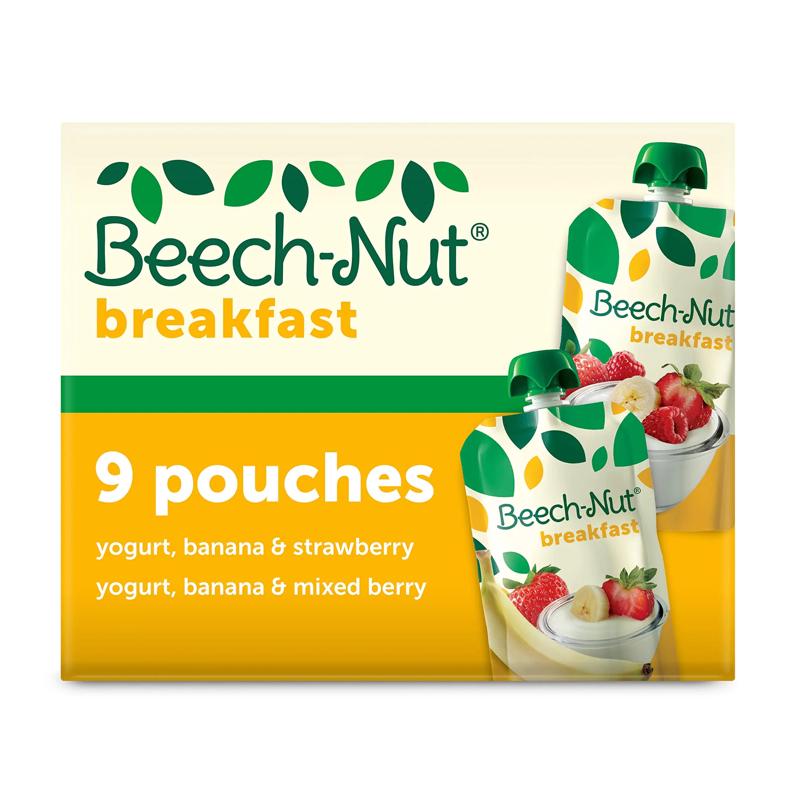 Beech-Nut Stage 4 Breakfast Baby Food Pouches Variety Pack (9 count 3.5 oz pouches)