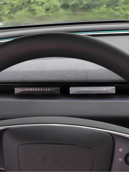 Tesla Model 3 Highland and Model Y Juniper air vent car diffuser for aromatherapy by Tesery, mounted on vehicle air vent.