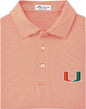 Dark green Miami Hurricanes stripe polo shirt by allCanes, featuring the team logo and classic polo design.