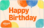 Amazon eGift Card for birthdays, featuring colorful greeting design, delivered digitally, perfect for gifting on special occasions.