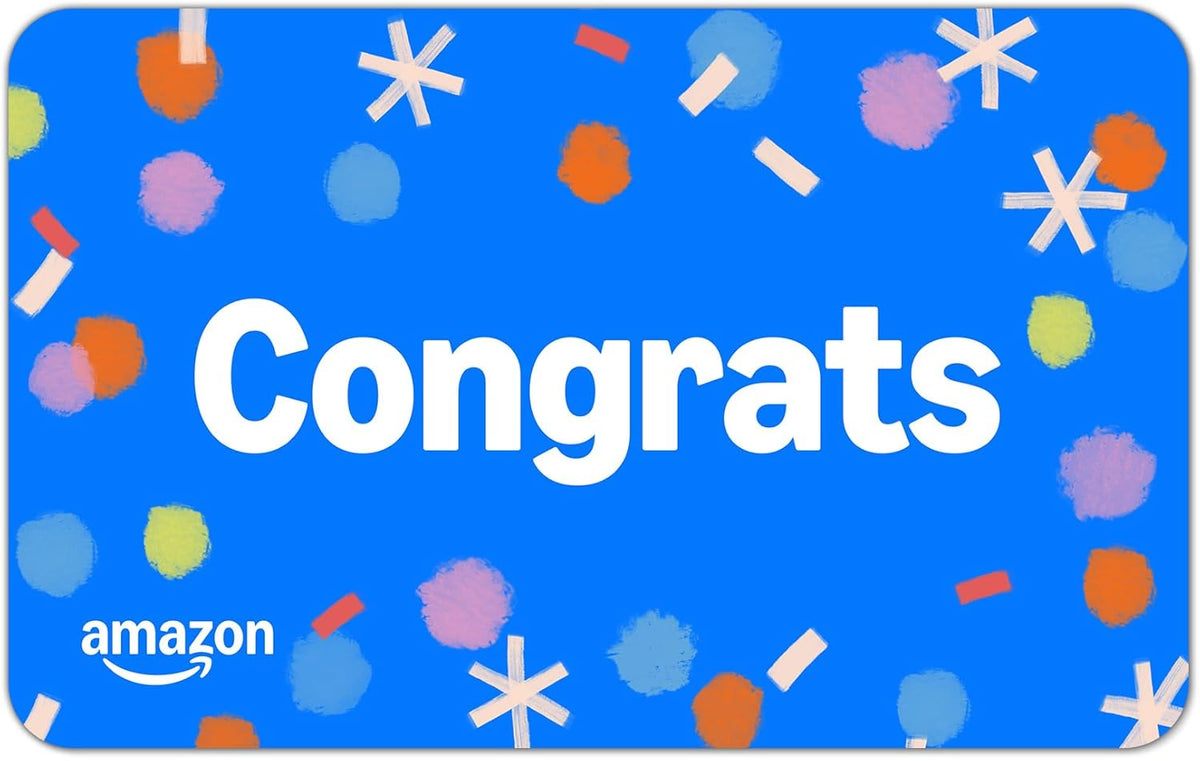Amazon eGift Card for birthdays, digital delivery, featuring greeting card design with cheerful birthday wishes and Amazon branding