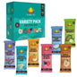 Assorted Amrita Health Foods high protein bars in a variety pack with different flavors and colorful packaging.