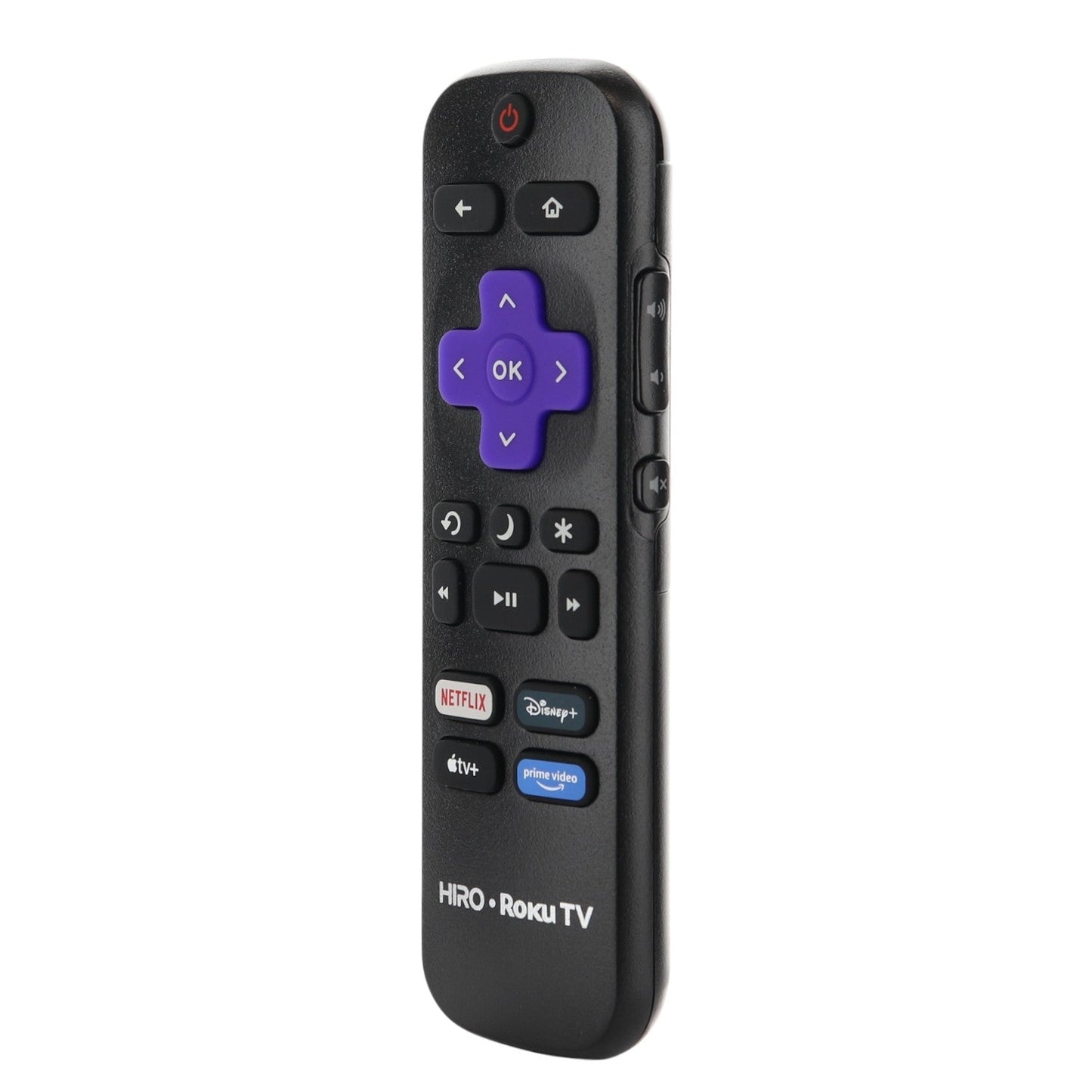 Anderic HIRO RC-ALIR Roku streaming TV remote control with IR, compatible with Netflix, Disney+, Apple TV+, and Prime Video.