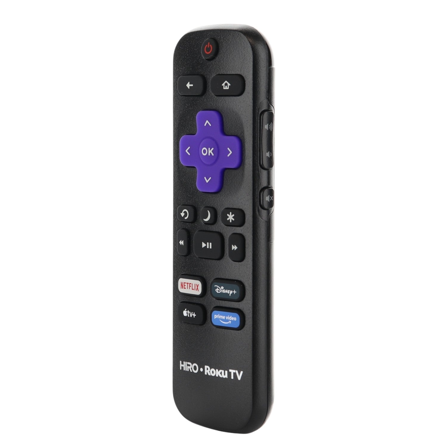 Anderic HIRO RC-ALIR Roku streaming TV remote control with IR, compatible with Netflix, Disney+, Apple TV+, and Prime Video.