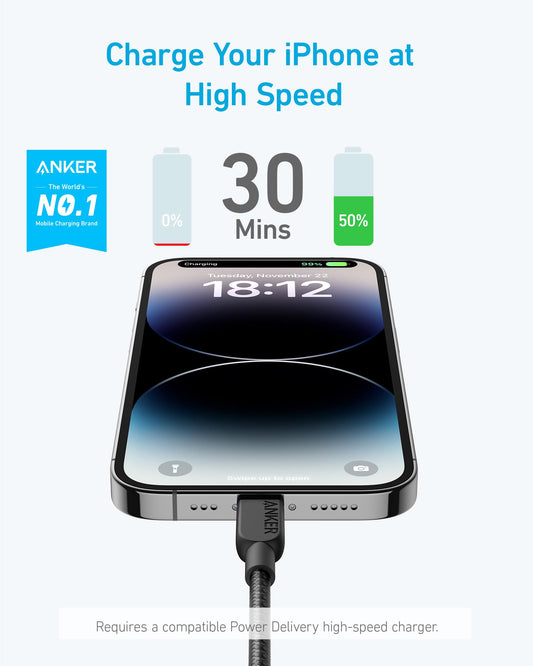 Anker <b>310</b> USB-C to Lightning Cable (6 ft, 2-Pack) - BACKUPMYFILESNOW.COM®