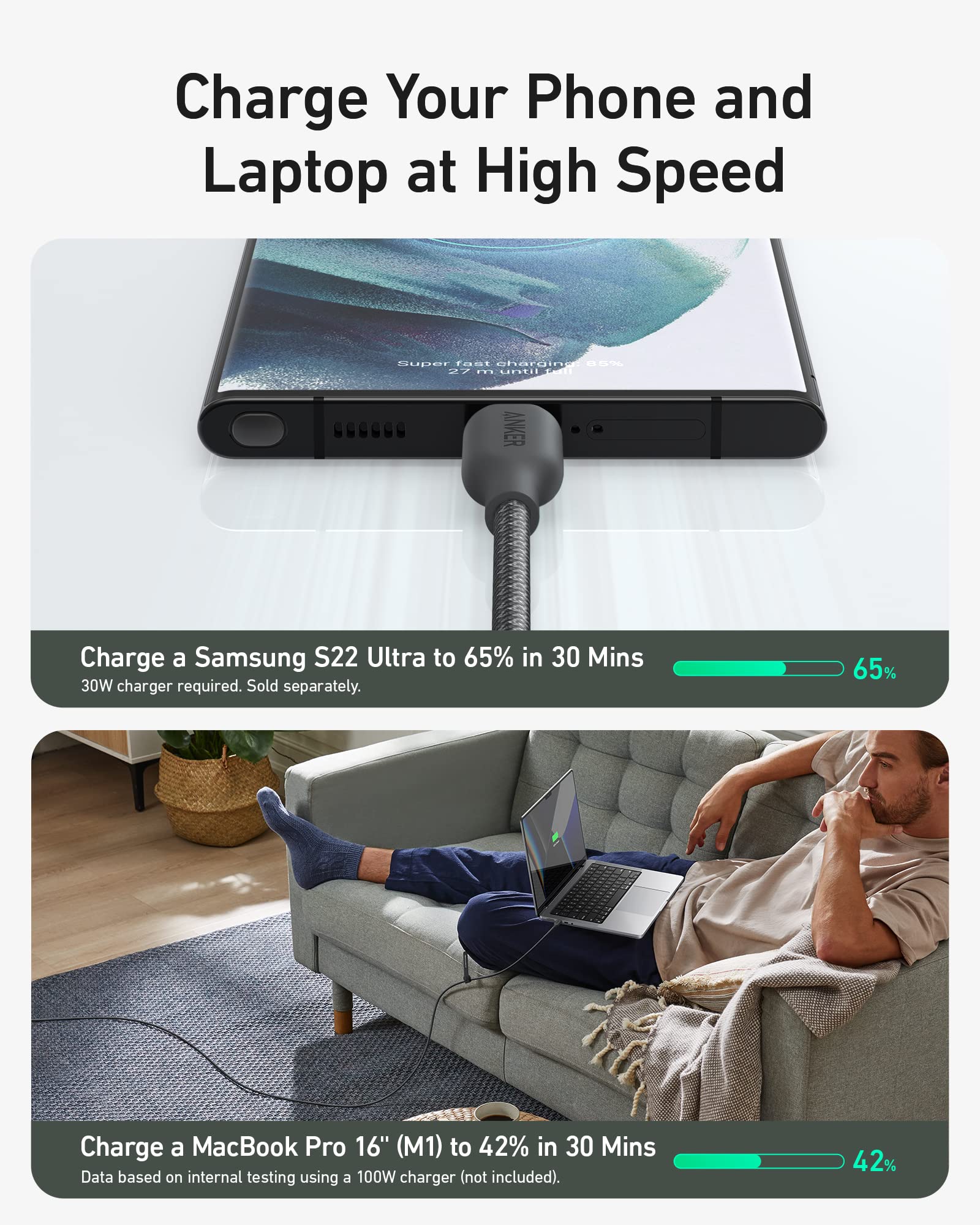 Anker <b>543</b> USB C to USB C Cable (240W, 10 ft) - BACKUPMYFILESNOW.COM®