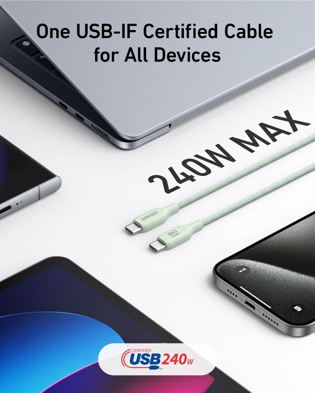 Anker <b>543</b> USB-C to USB-C Cable (Bio-Braided) - BACKUPMYFILESNOW.COM®