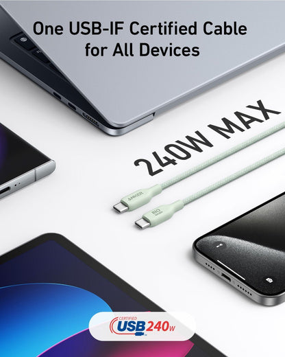 Anker <b>543</b> USB-C to USB-C Cable (Bio-Braided) - BACKUPMYFILESNOW.COM®