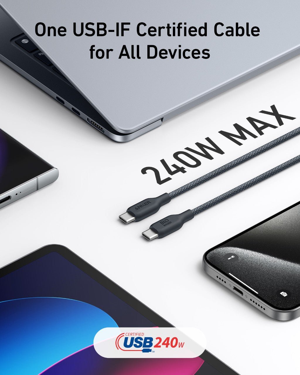 Anker <b>543</b> USB-C to USB-C Cable (Bio-Braided) - BACKUPMYFILESNOW.COM®