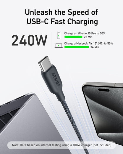 Anker <b>543</b> USB-C to USB-C Cable (Bio-Braided) - BACKUPMYFILESNOW.COM®