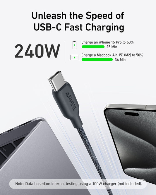 Anker <b>543</b> USB-C to USB-C Cable (Bio-Braided) - BACKUPMYFILESNOW.COM®