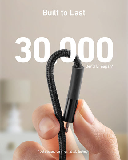Anker <b>551</b> USB-A to Lightning Cable (3 ft / 6 ft / 10 ft) - BACKUPMYFILESNOW.COM®