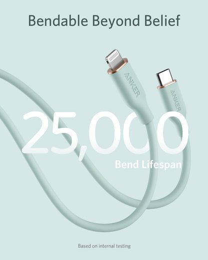 Anker <b>641</b> USB-C to Lightning Cable (Flow, 3 ft Silicone) - BACKUPMYFILESNOW.COM®
