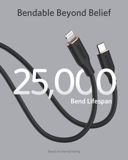 Anker <b>641</b> USB-C to Lightning Cable (Flow, 3 ft Silicone) - BACKUPMYFILESNOW.COM®