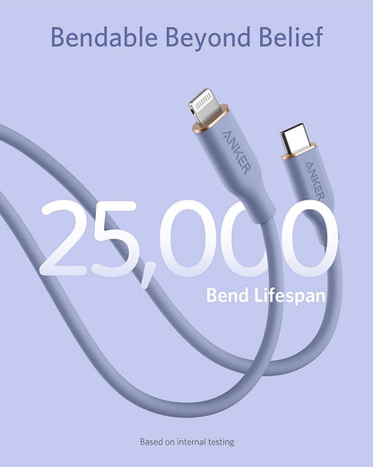 Anker <b>641</b> USB-C to Lightning Cable (Flow, 3 ft Silicone) - BACKUPMYFILESNOW.COM®