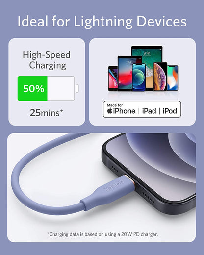 Anker <b>641</b> USB-C to Lightning Cable (Flow, 3 ft Silicone) - BACKUPMYFILESNOW.COM®