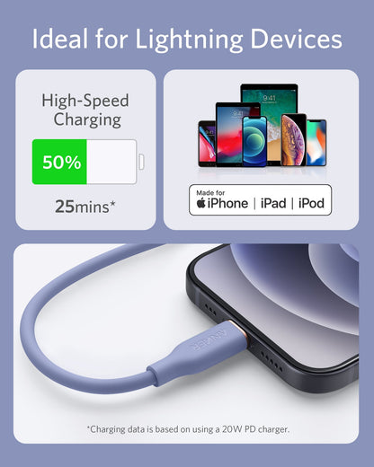 Anker <b>641</b> USB-C to Lightning Cable (Flow, 3 ft Silicone) - BACKUPMYFILESNOW.COM®