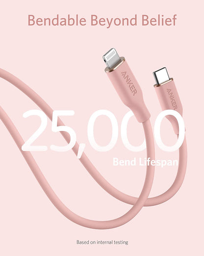 Anker <b>641</b> USB-C to Lightning Cable (Flow, 3 ft Silicone) - BACKUPMYFILESNOW.COM®