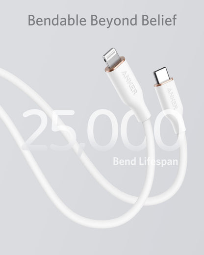 Anker <b>641</b> USB-C to Lightning Cable (Flow, 3 ft Silicone) - BACKUPMYFILESNOW.COM®