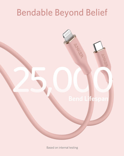 Anker <b>641</b> USB-C to Lightning Cable (Flow, 3 ft Silicone) - BACKUPMYFILESNOW.COM®