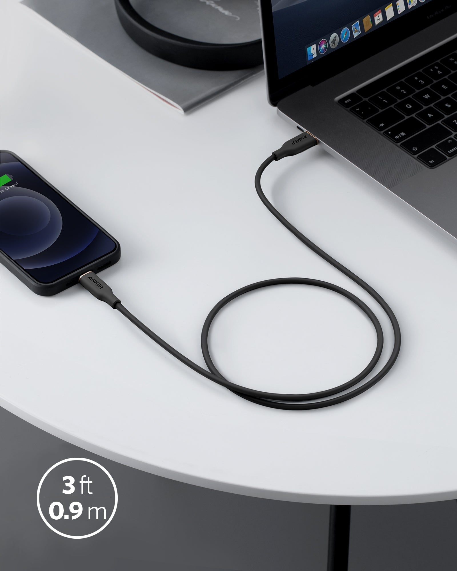 Anker <b>641</b> USB-C to Lightning Cable (Flow, 3 ft Silicone) - BACKUPMYFILESNOW.COM®