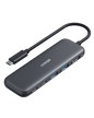 Black Anker 332 USB-C Hub (5-in-1) with multiple ports for data transfer and device connectivity