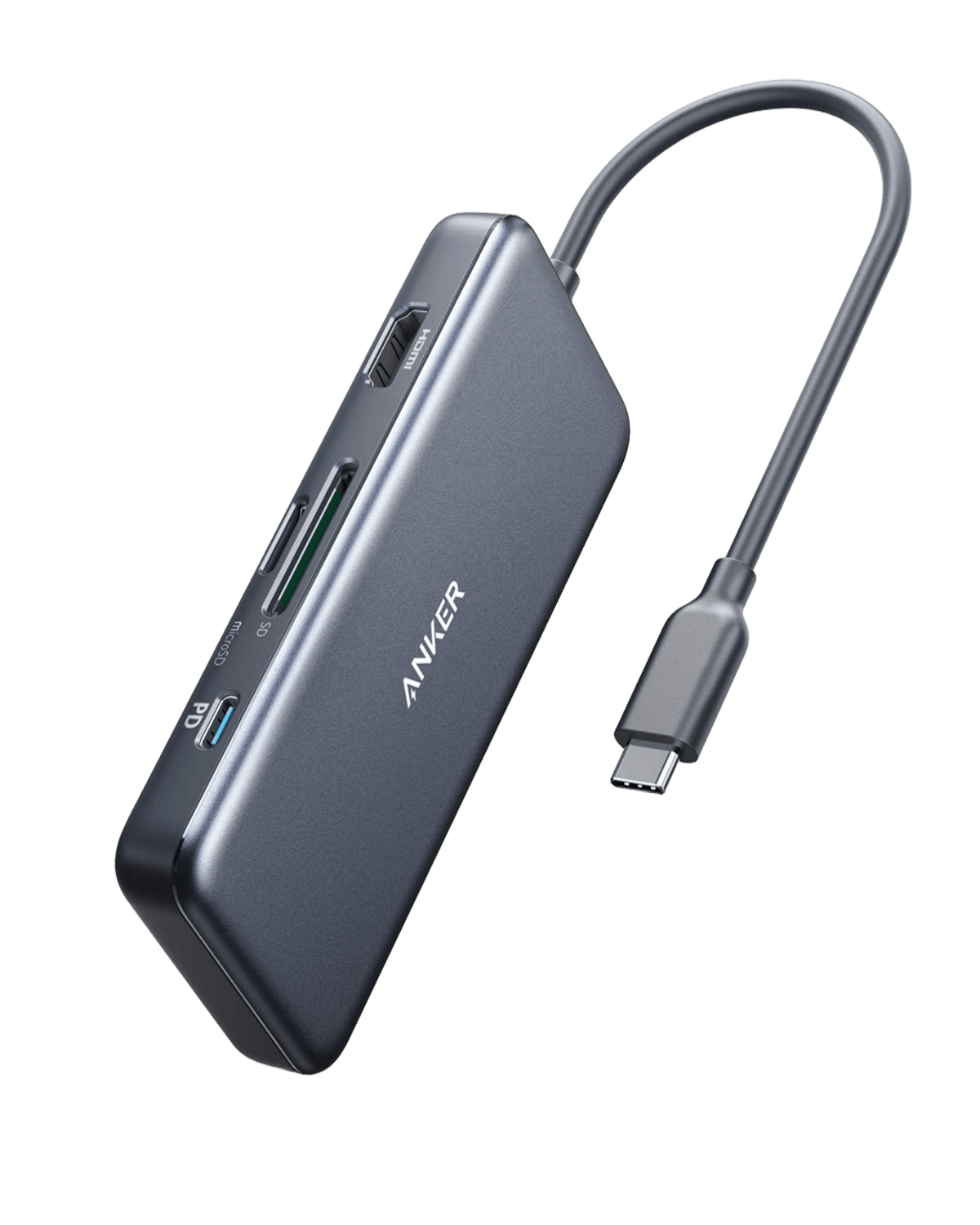 Anker 341 USB-C Hub 7-in-1 charging-only black with multiple ports for devices and accessories