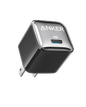 Anker Nano Charger 20W in black, compact charging device with USB-C port for fast power delivery.