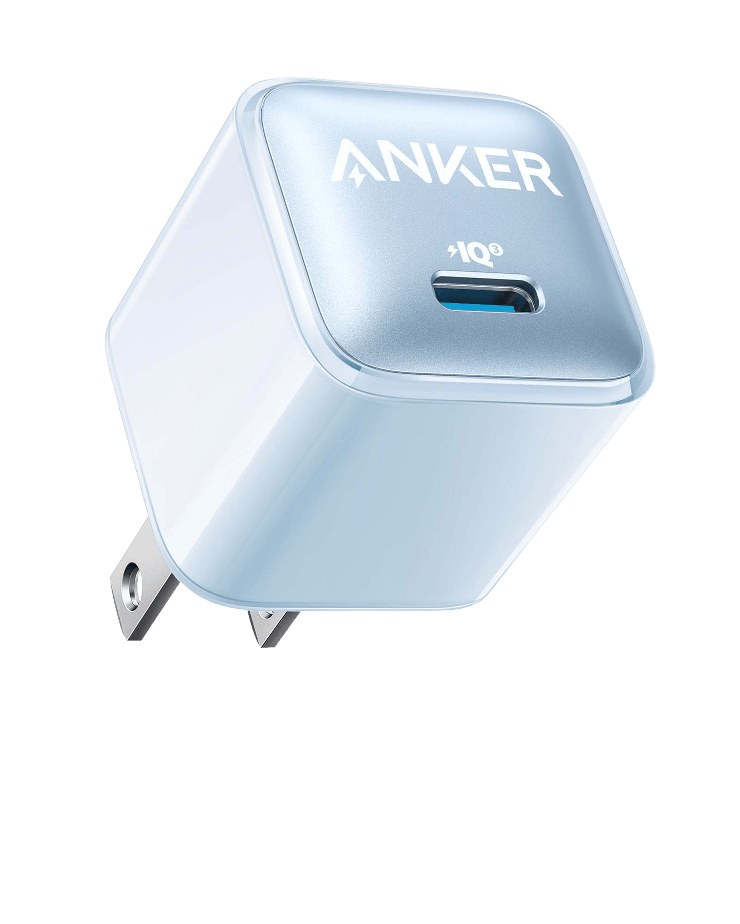 Black Anker Nano Charger 20W for fast charging, compact design ideal for smartphones and compatible devices.