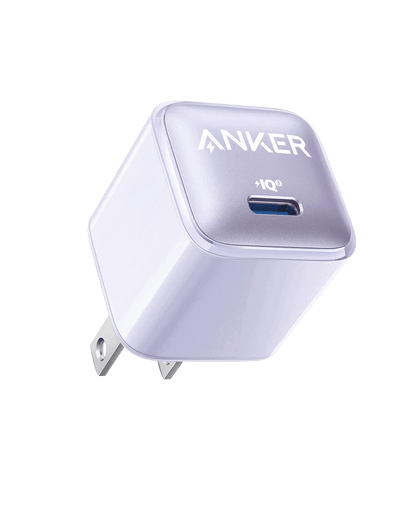 Anker Nano 20W charger in black, compact charging device designed for fast power delivery and portable use