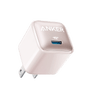 Anker Nano 20W charging-only USB-C wall charger in black with compact design and sleek finish.