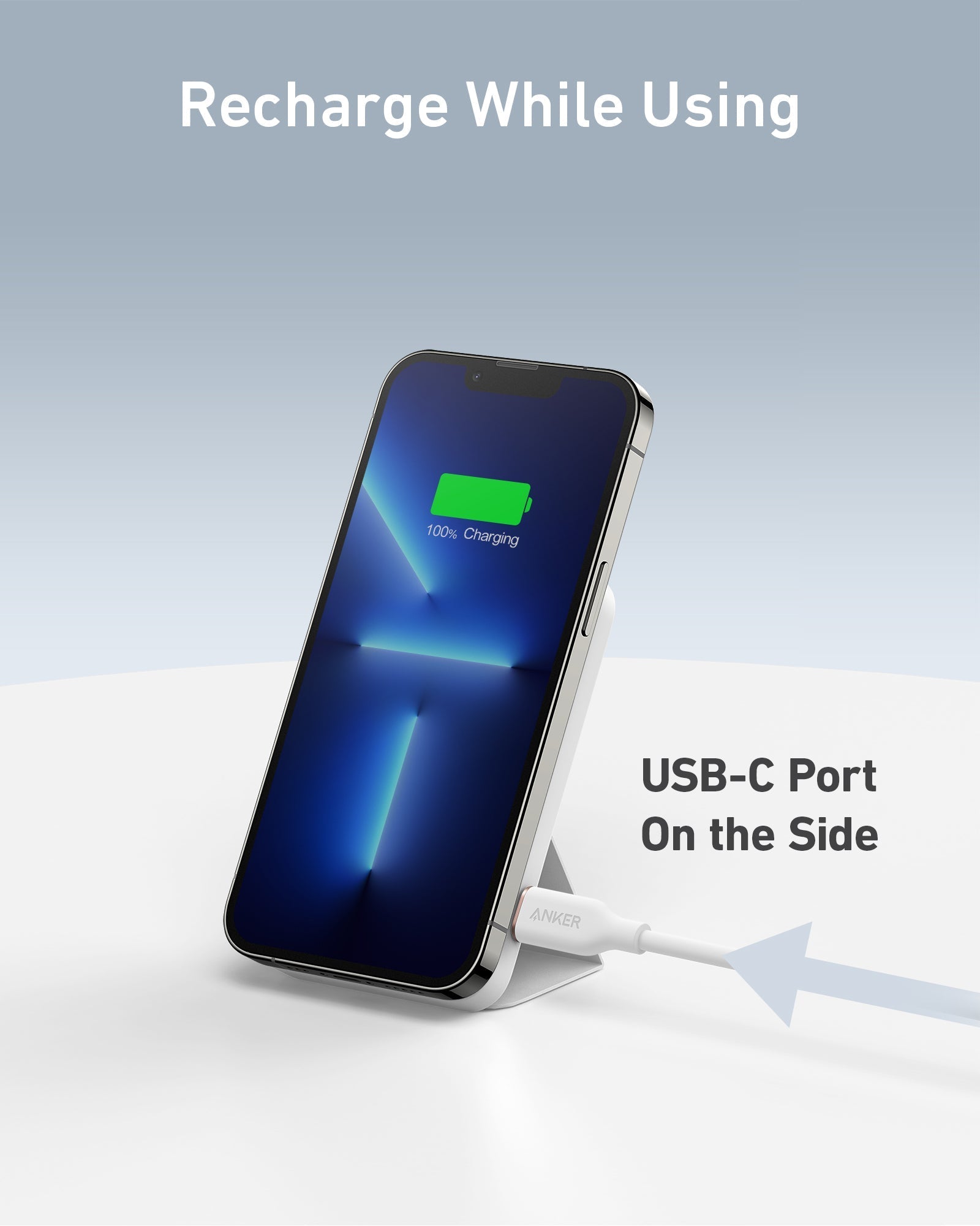 Anker 622 Magnetic Battery MagGo charging device in Dolomite White, designed for wireless charging and portable power.