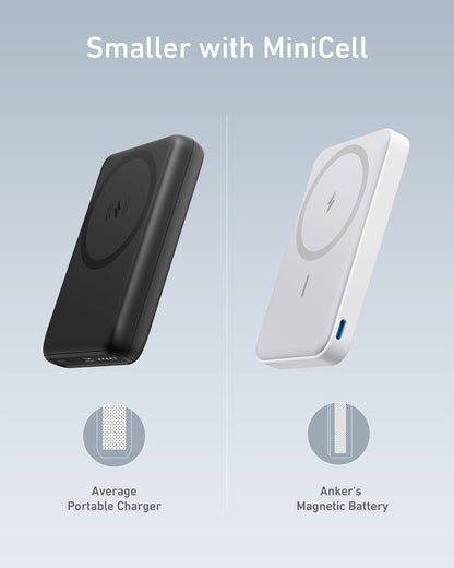 Anker 622 MagGo Magnetic Battery charging accessory in dolomite white, designed for portable charging and easy magnetic attachment.